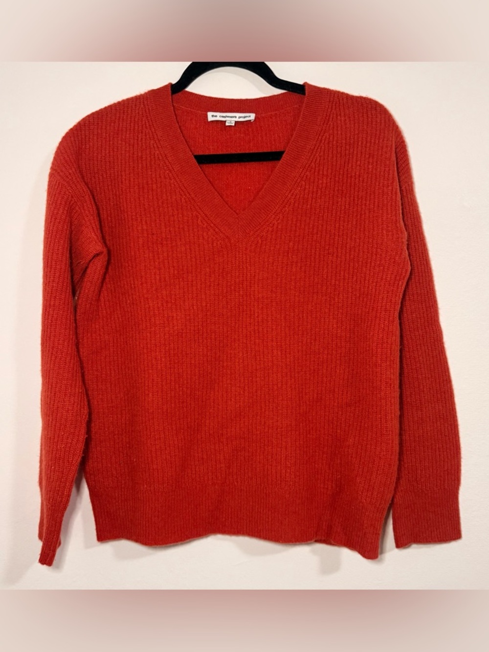 The Cashmere Project Pullover Sweater Size S Small Lightweight Orange